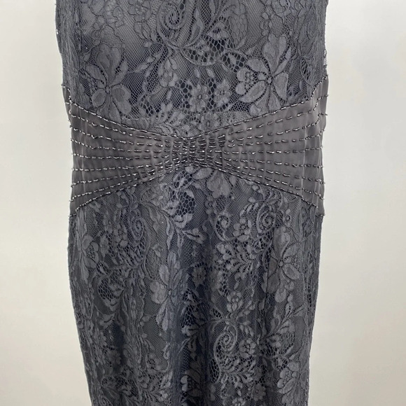 Jade Couture Formal Mother of the Bride Dress Womens Size 16 Black Lace Beaded - Picture 3 of 14
